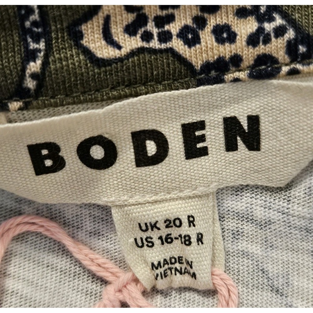 Boden Naomi Relaxed Jersey Knit Dress Leopard Olive Green 16-18 Animal Print NEW - Picture 7 of 11